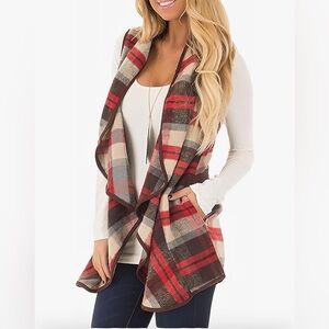 Unidear Womens Buffalo Plaid Vest